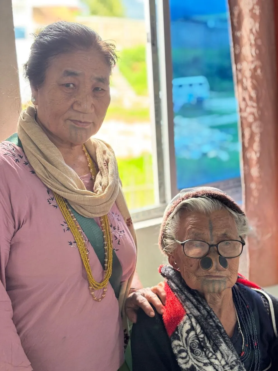 Dispensing free prescription spectacles to elderly patients.